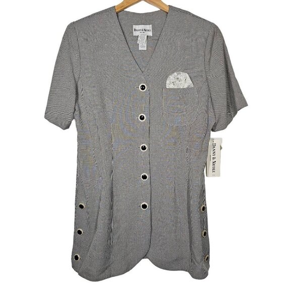 Vintage 90s Dress Danny & Nicole NY Women's Houndstooth Button-Front Blazer 16 - Picture 16 of 16